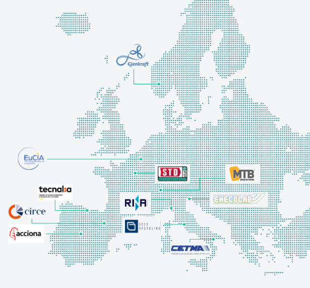 Map of Europe showing locations of Refresh partners.