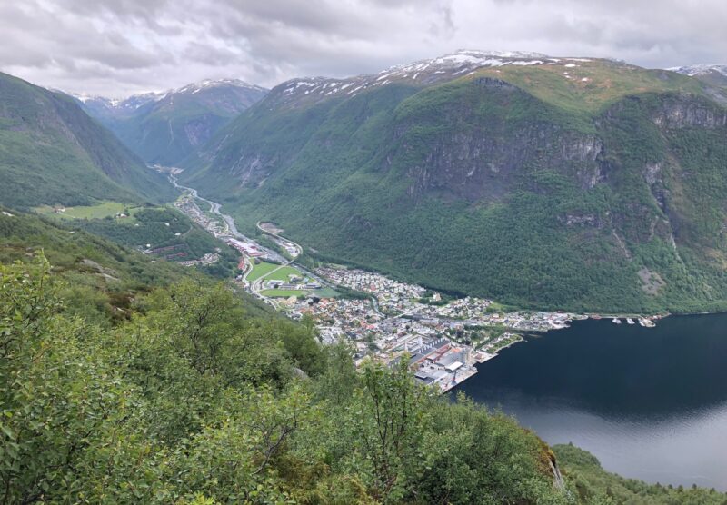 View of Hoyanger, Norway, from above.