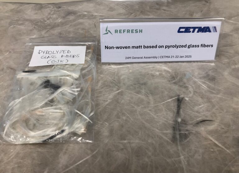 Fibres in plastic bags on a table.