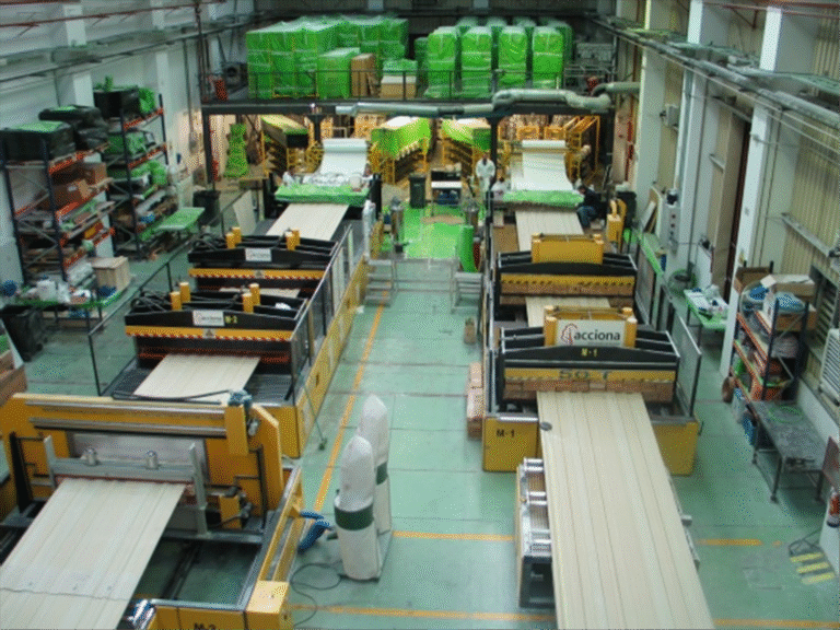 A factory with two production lines.